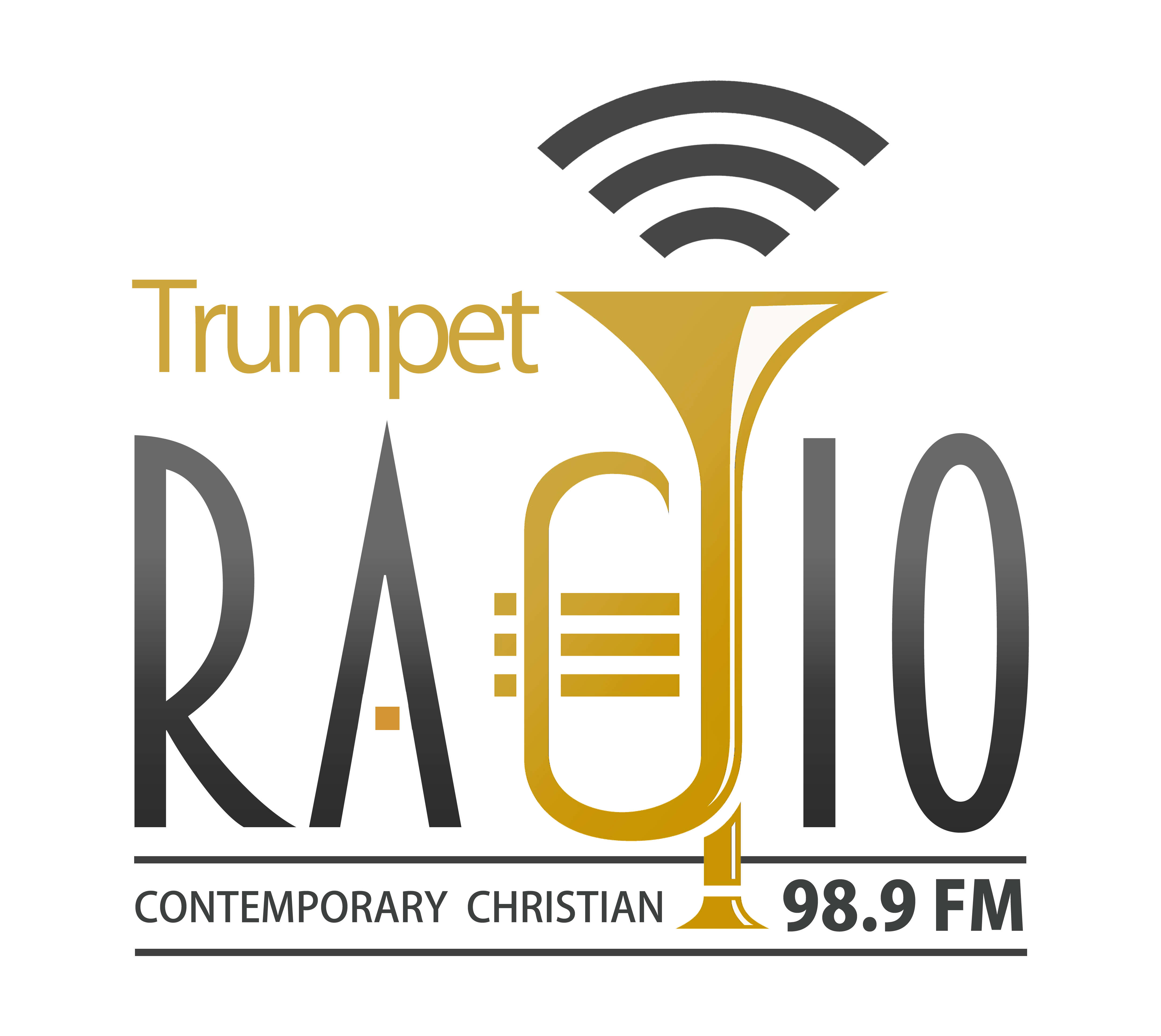 98.9 Trumpet Radio Logo