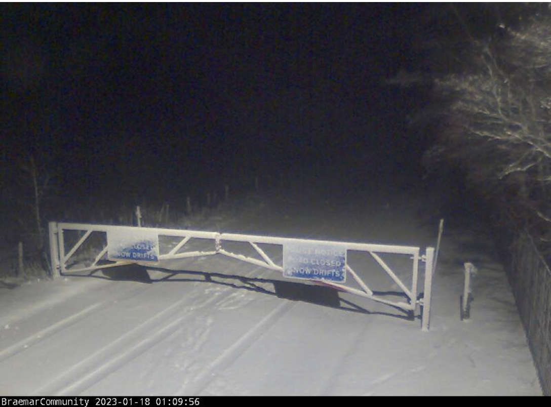 Braemar snow gates on Wednesday January 18.