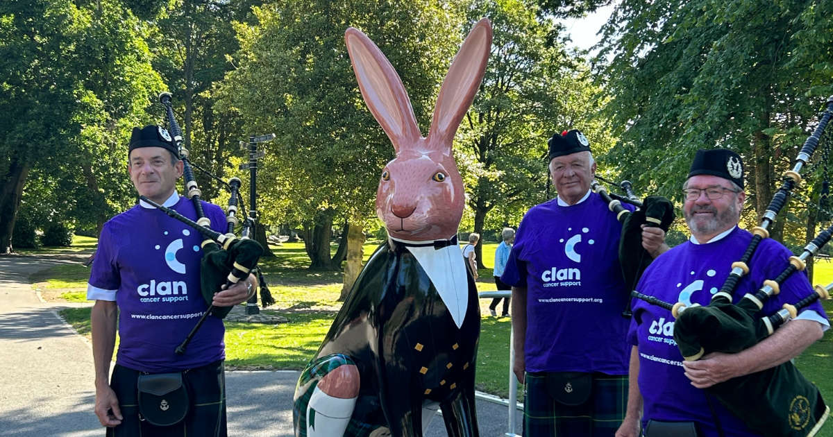 Pipers performing at all of Aberdeen's Hare Sculptures - Vimarsana News