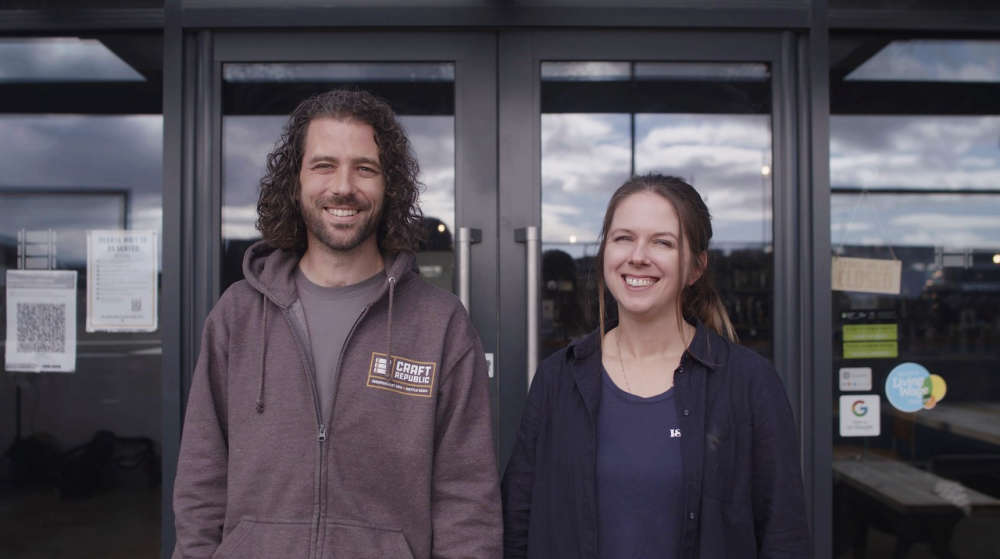 Claire & Tim Whalley, outside Craft Republic in Barry