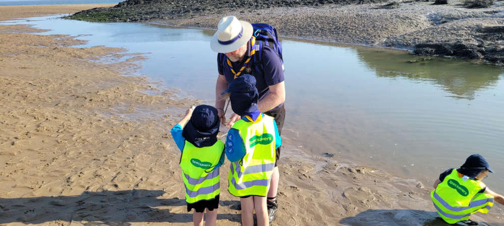 1st Beavers utilising the new jackets during a recent rockpooling trip.