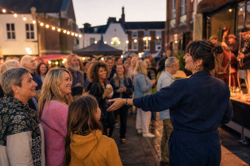 People enjoying a local event
