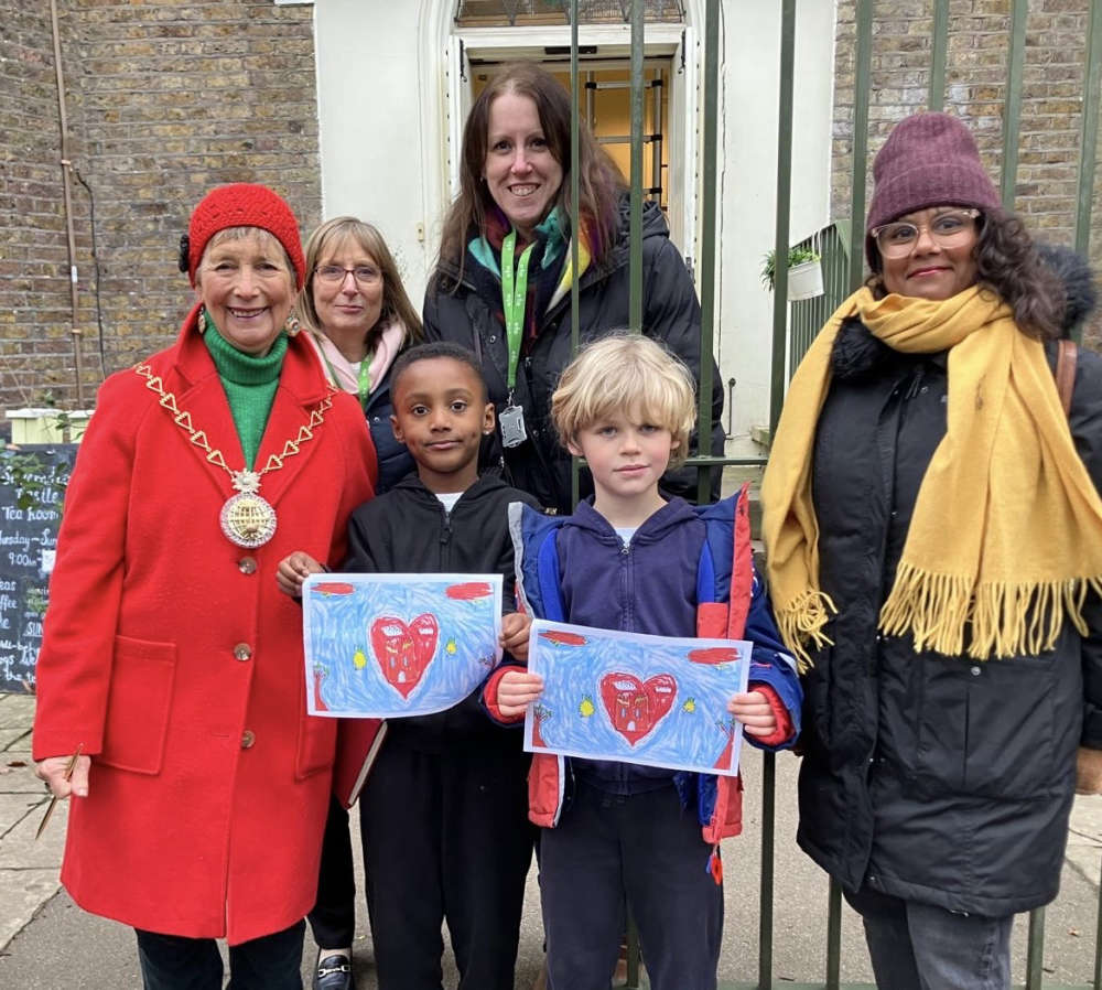 The Mayor of Greenwich with the new flag design