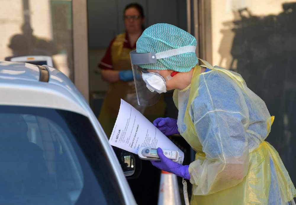 Coronavirus pod Antrim Area Hospital drive thru