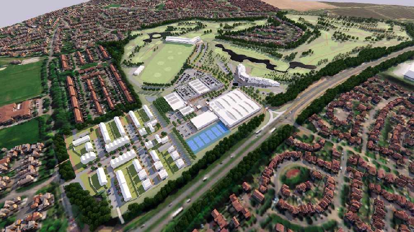 Massive SportsHub, hotel and 125 homes could replace a golf course in MK -  MKFM  - Radio Made in Milton Keynes