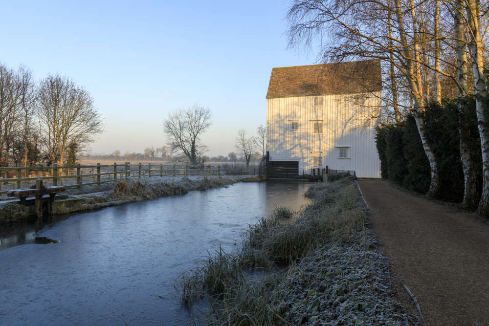 View of Lode Mill in the winter © National Trust Images Justin Minns