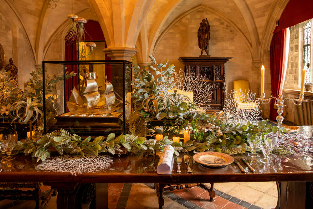 Christmas decorations in the Dining Room at Anglesey Abbey © National Trust Images Mike Selby