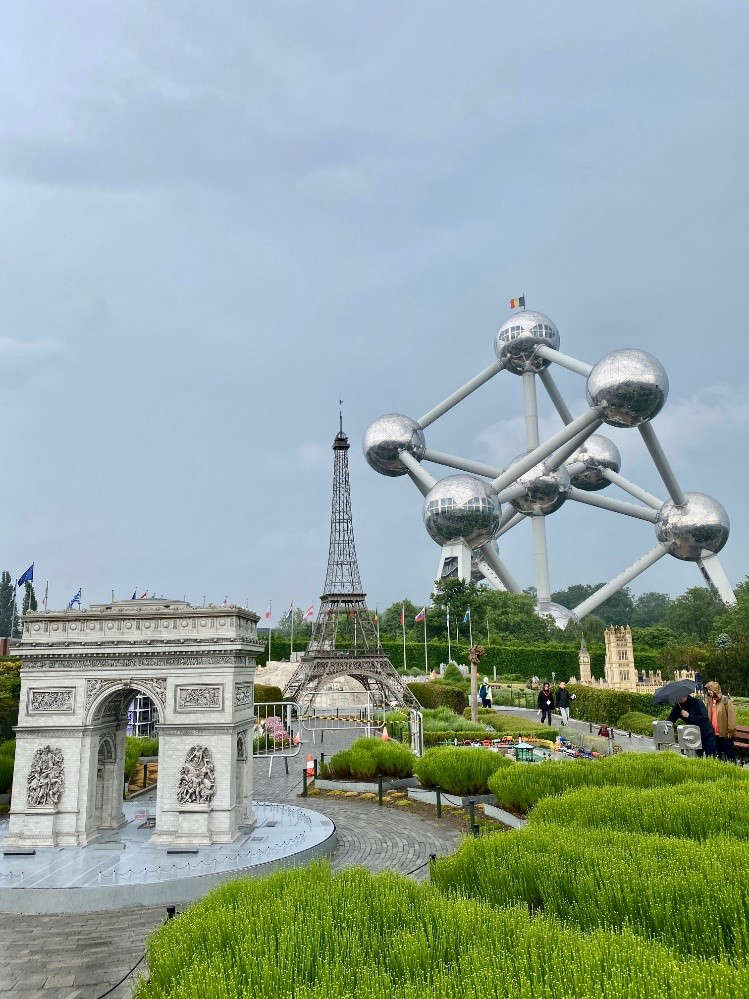 Mini Europe with the Atomium in the background