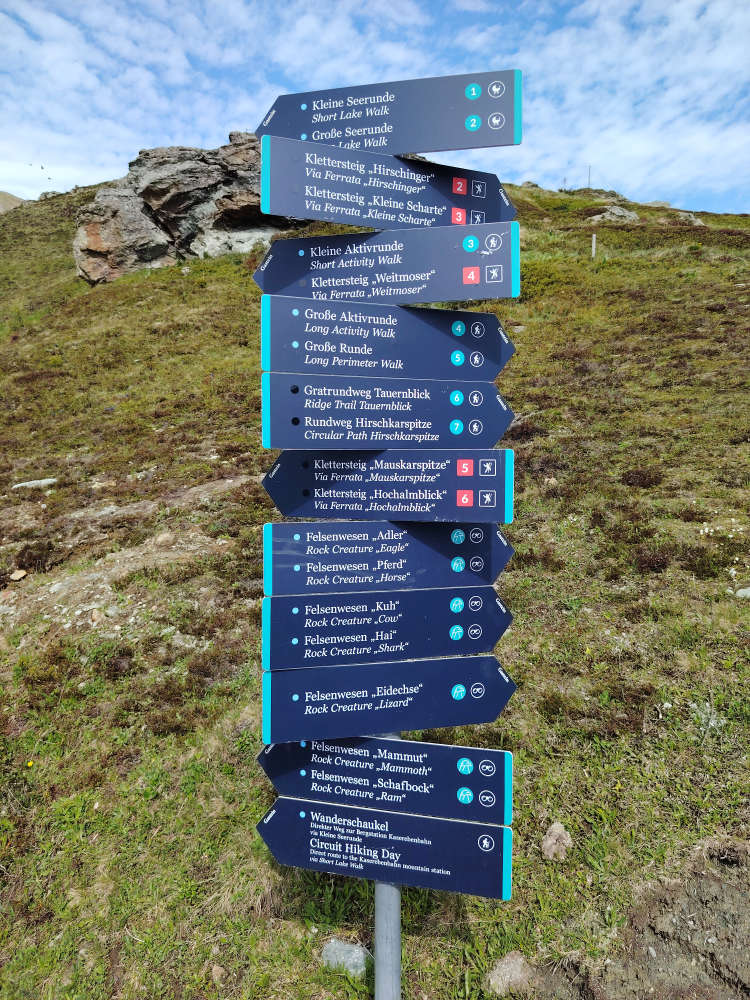 Alpine landscape with snow patches