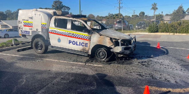 Mandurah police car fire