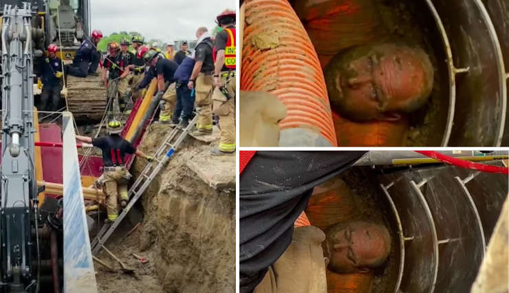 Tradesman Trapped In 18ft Water Filled Trench Rescued After 4 Hours