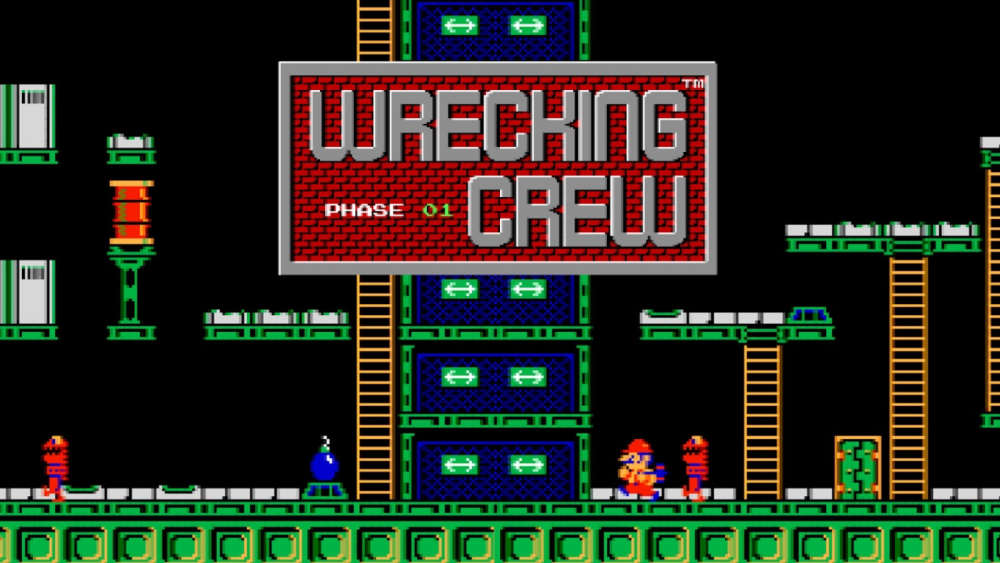 Gameplay of Mario in the Nintendo title Wrecking Crew.