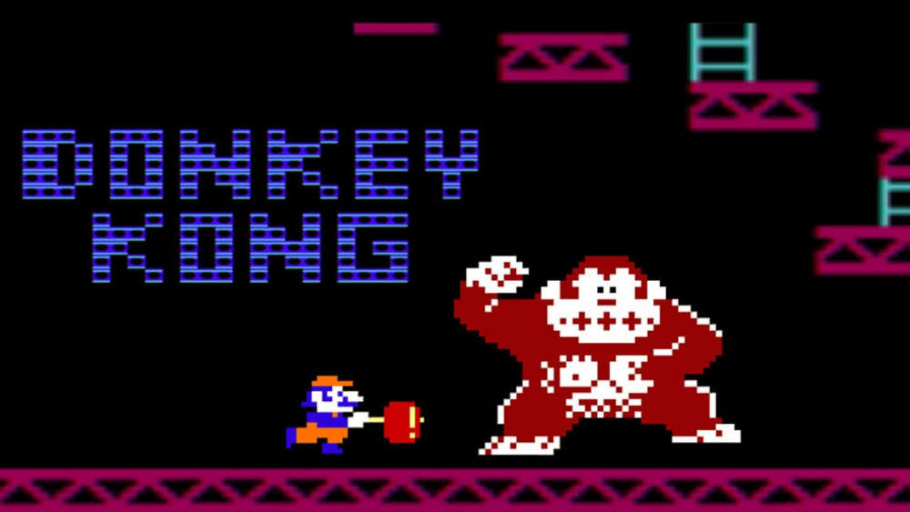 Mario and Donkey Kong in Donkey Kong.