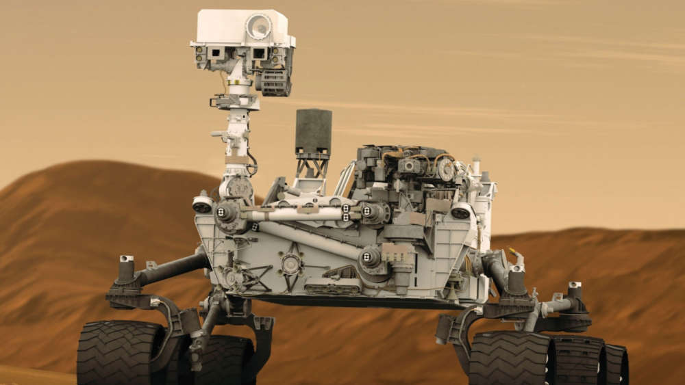 A robot on a dusty planet. 