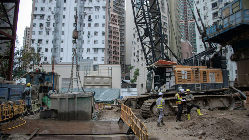 A construction site. 