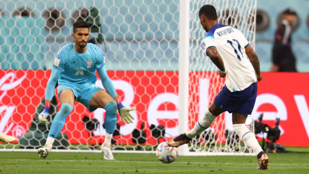Marcus Rashford at England vs Iran in 2022. Courtesy of Pep moo dat.