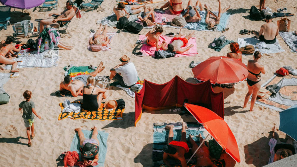 Beach on a hot day
