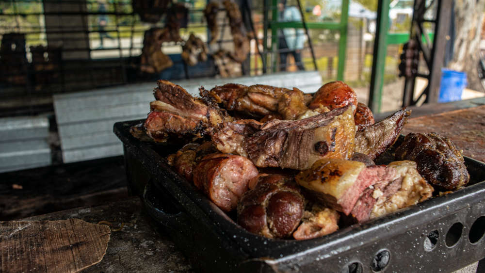 Meat on a barbecue 