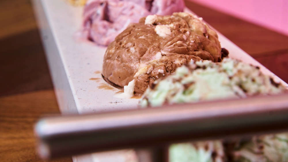 A range of ice cream flavours 