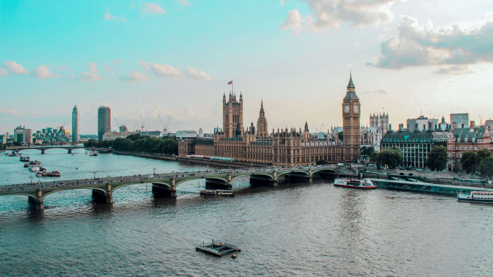 A shot of London over the Thames 