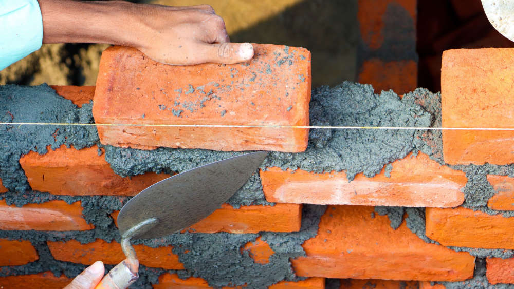 Bricks being laid