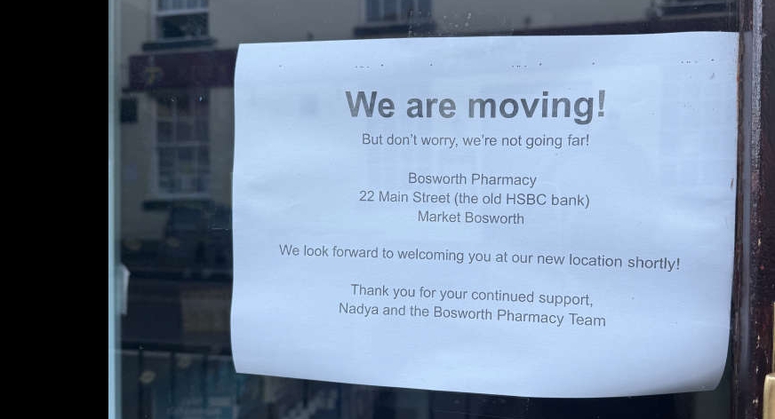 Bosworth Pharmacy Sign NEWS