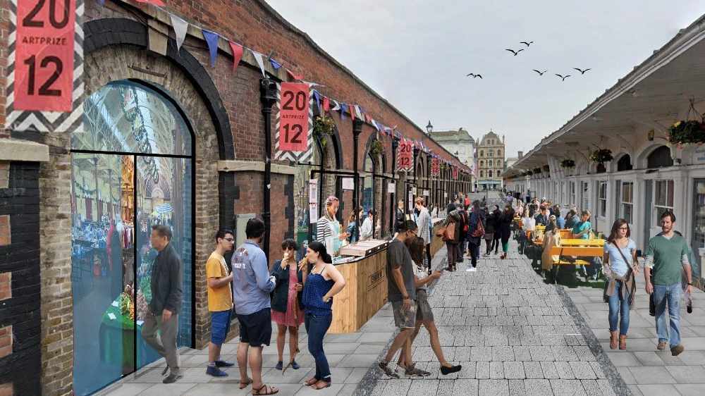 Artists Impression of Butchers Row in Barnstaple (Image North Devon Council)