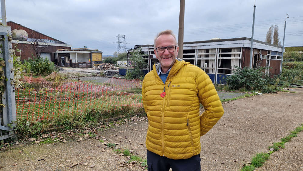 Richard Clarke on the Water Lane site in Exeter (Image courtesy: Guy Henderson)