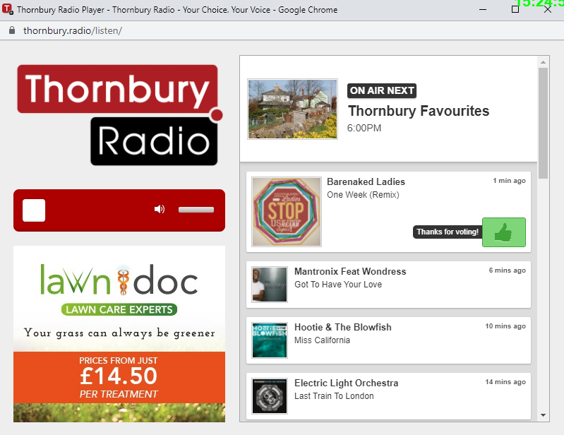 Thornbury Radio Website player