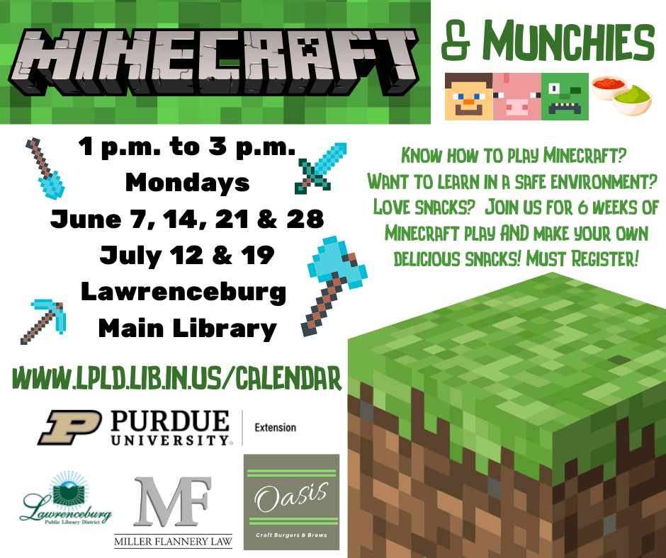 Minecraft Free Play Now Available at the Library