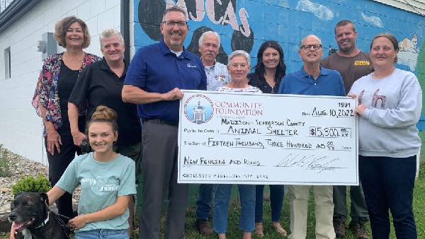 COMMUNITY FOUNDATION GRANTS $15,300 TO THE  MADISON-JEFFERSON COUNTY AMIMAL SHELTER