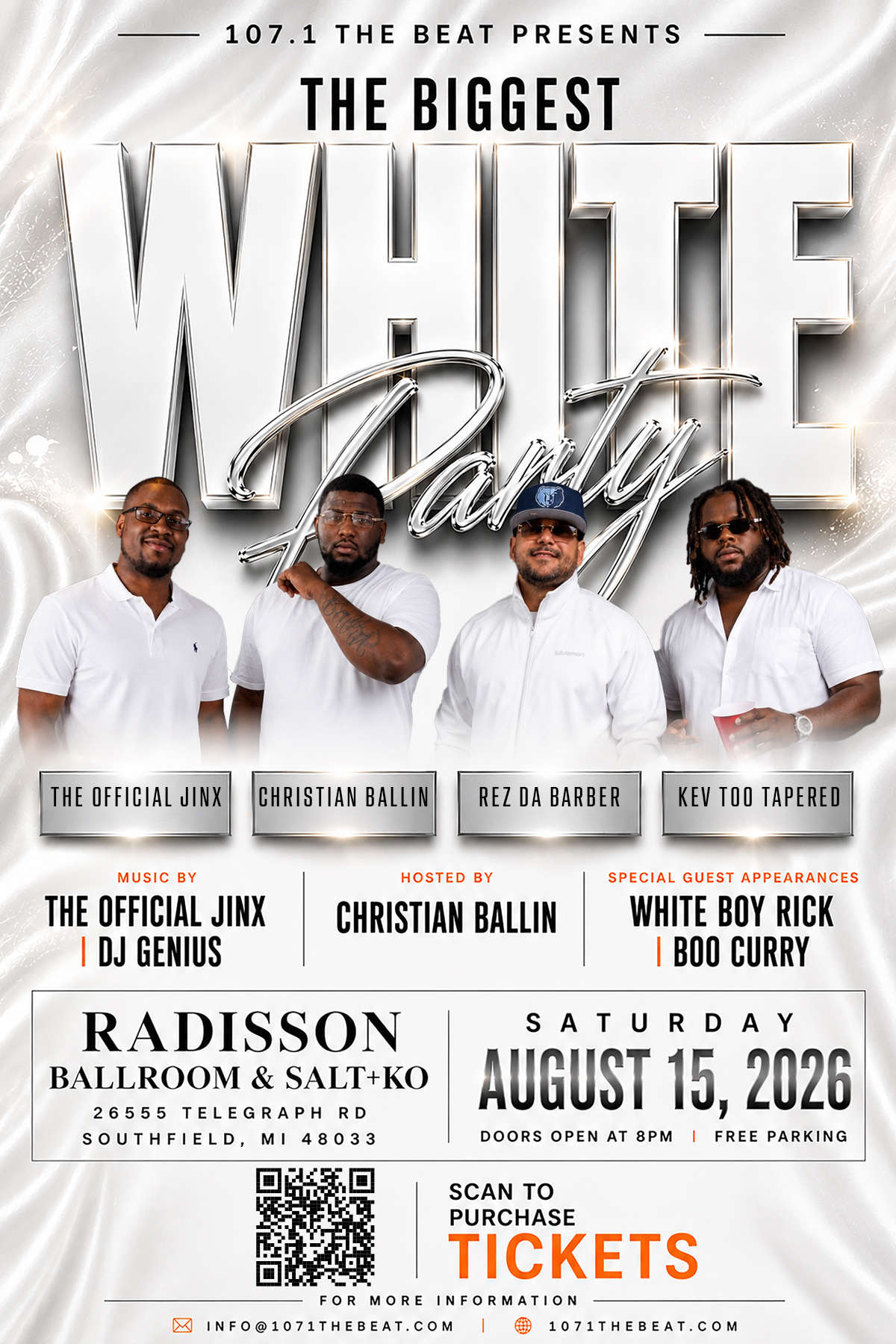 The Biggest White Party Front Flyer