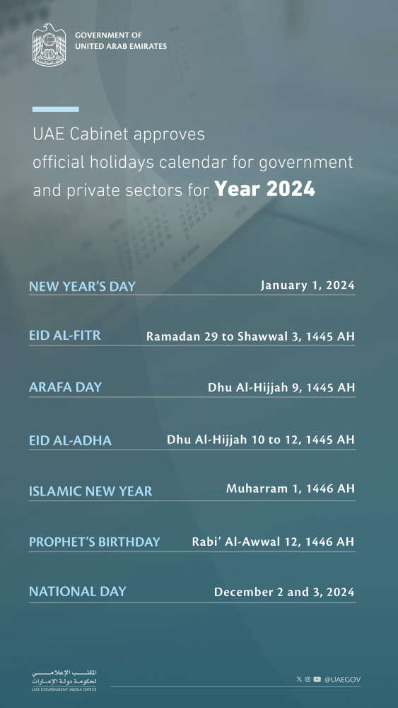 UAE Cabinet Approves 2024 Holiday Calendar ARN News Centre Trending   655cad9fcb0c0 