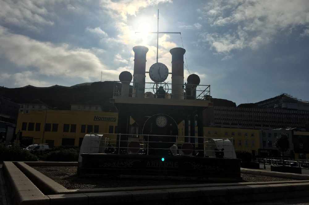 Steam clock 'Ariadne,' St Helier, Jersey, Channel Islands. This