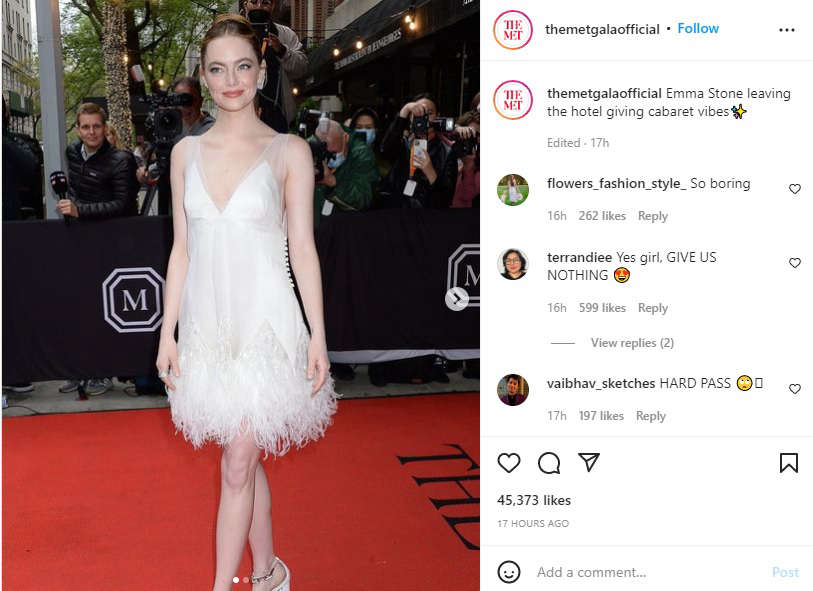 Emma Stone rewears dress from her wedding to Met Gala