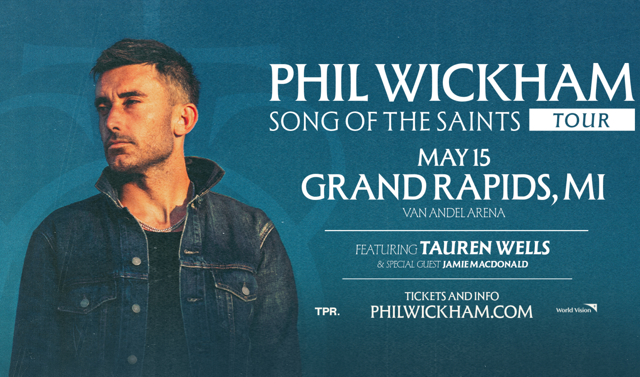 Phil Wickham Song of the Saints Tour concert in Grand Rapids, Michigan on May 15, 2026 in the Van Andel Arena