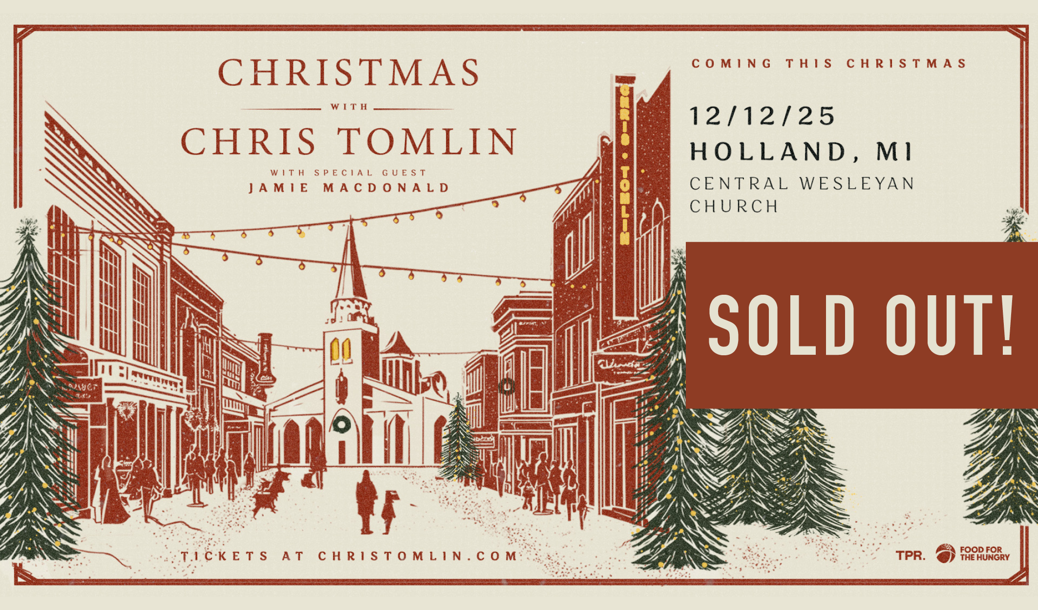 Christmas concert with Chris Tomlin and Jamie MacDonald in Holland, Michigan on December 12, 2025 at Central Wesleyan Church