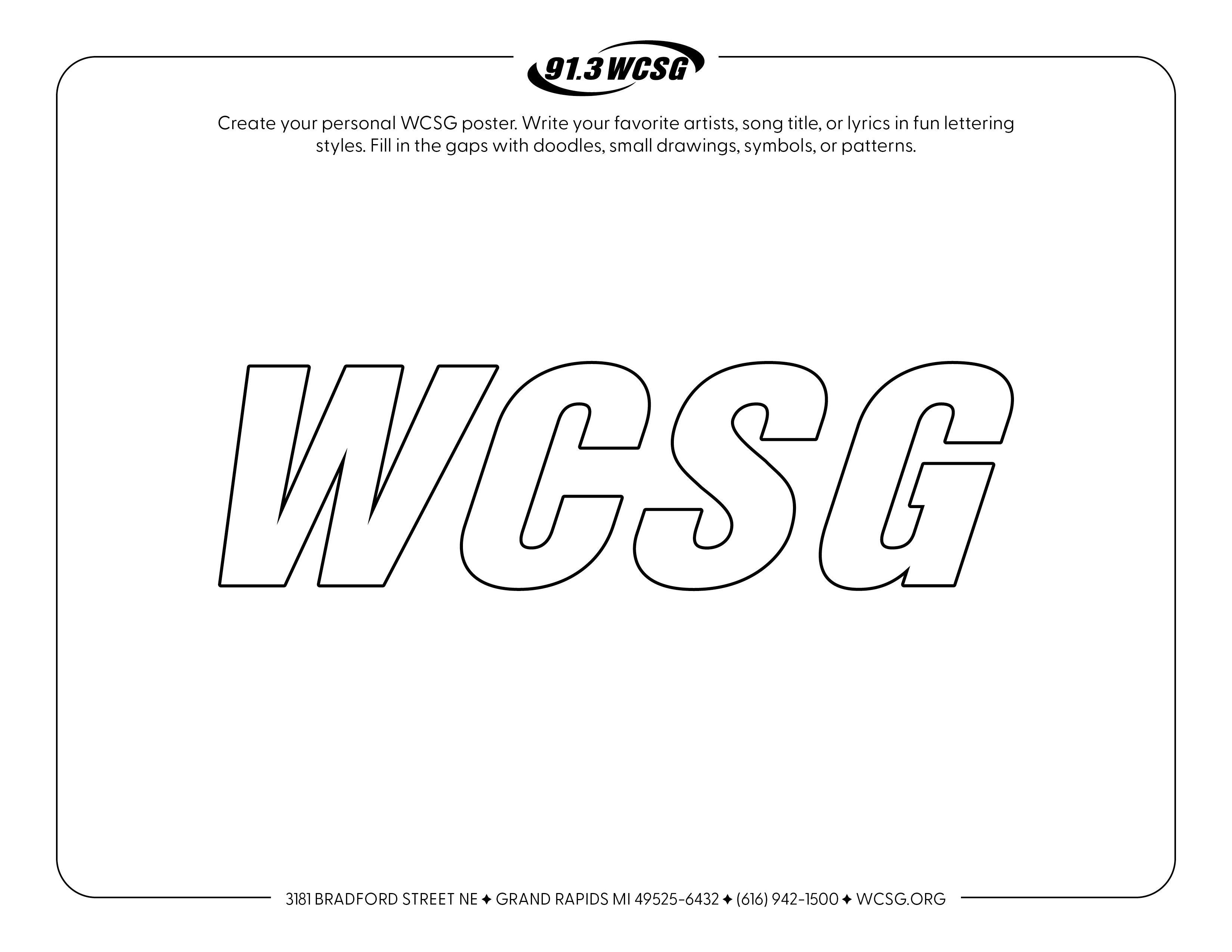 91.3 WCSG free coloring sheets: design a poster