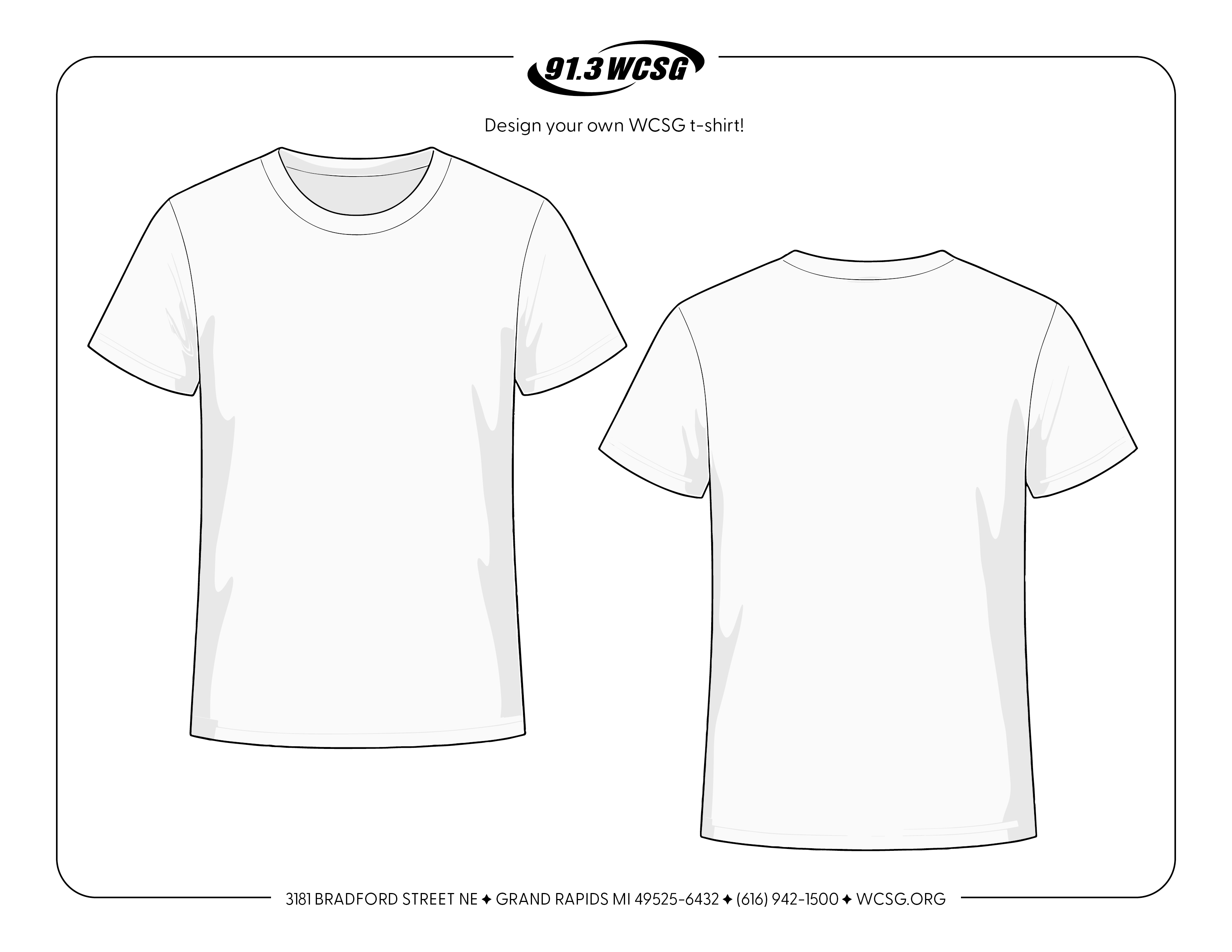 91.3 WCSG free coloring sheets: design a t-shirt