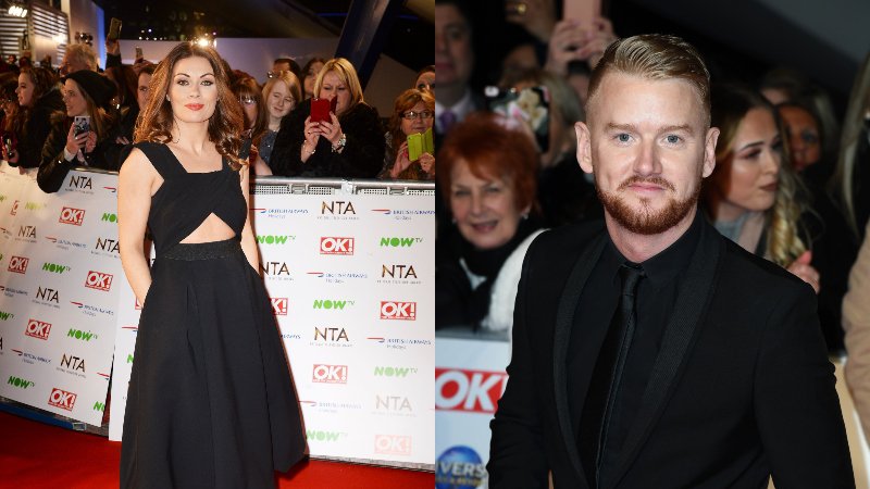 Alison King and Mikey North photographed separately on the National Television Awards red carpet