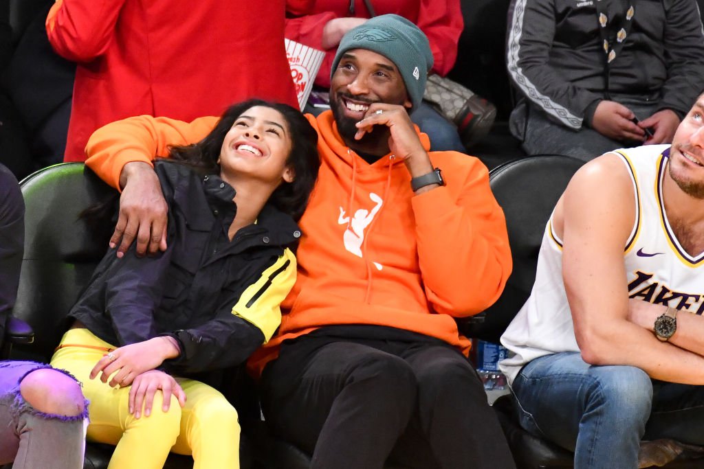 Kobe Bryant and daughter Gianna pictured attending a basketball game together.