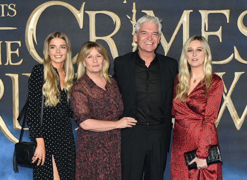 Phillip Schofield pictured with his wife Steph and two daughters. 