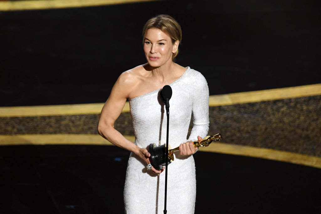 Renée Zellweger accepts the award for Best Actress for her performance in Judy