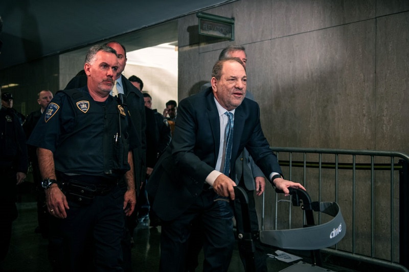 Harvey Weinstein entering the New York City Criminal Court today