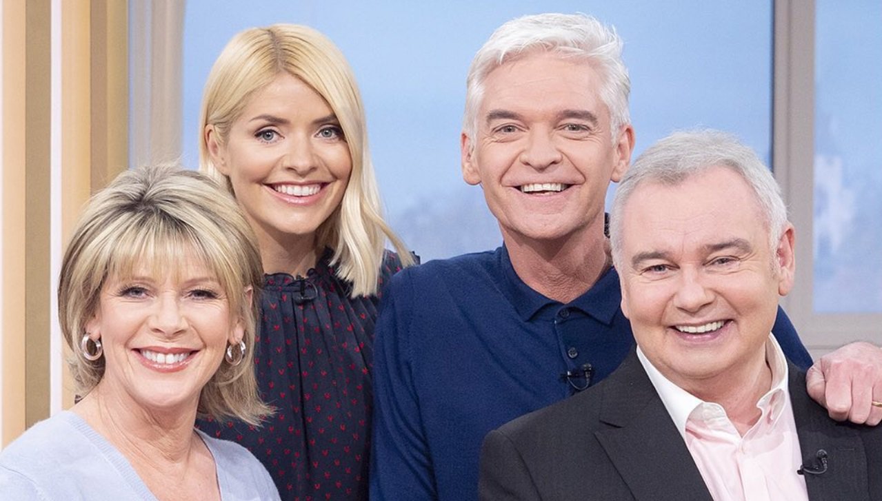 Ruth Langsford, Holly Willoughby, Phillip Schofield and Eamonn Holmes on the set of This Morning
