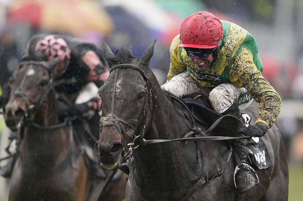 Robbie Power riding Supasundae (red cap) clear the last to win The Betway Aintree Hurdle on Grand National Thursday at Aintree Racecourse on April 04, 2019 (Photo by Alan Crowhurst/Getty Images)