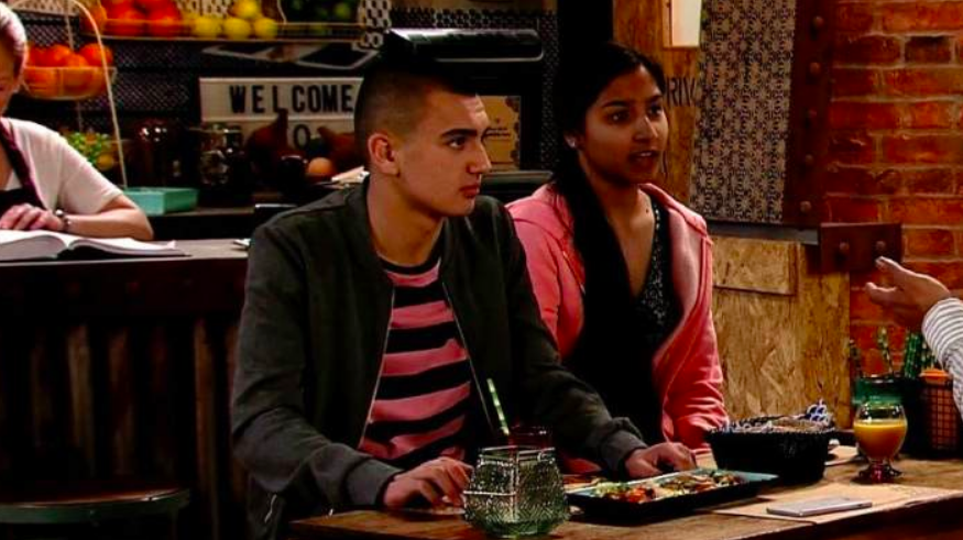 Coronation Street character Aadi Alahan, alongside twin sister Asha.