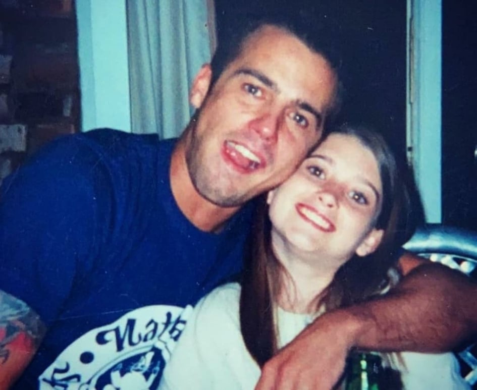 Throwback photo of Jamie Lomas and Charley Webb