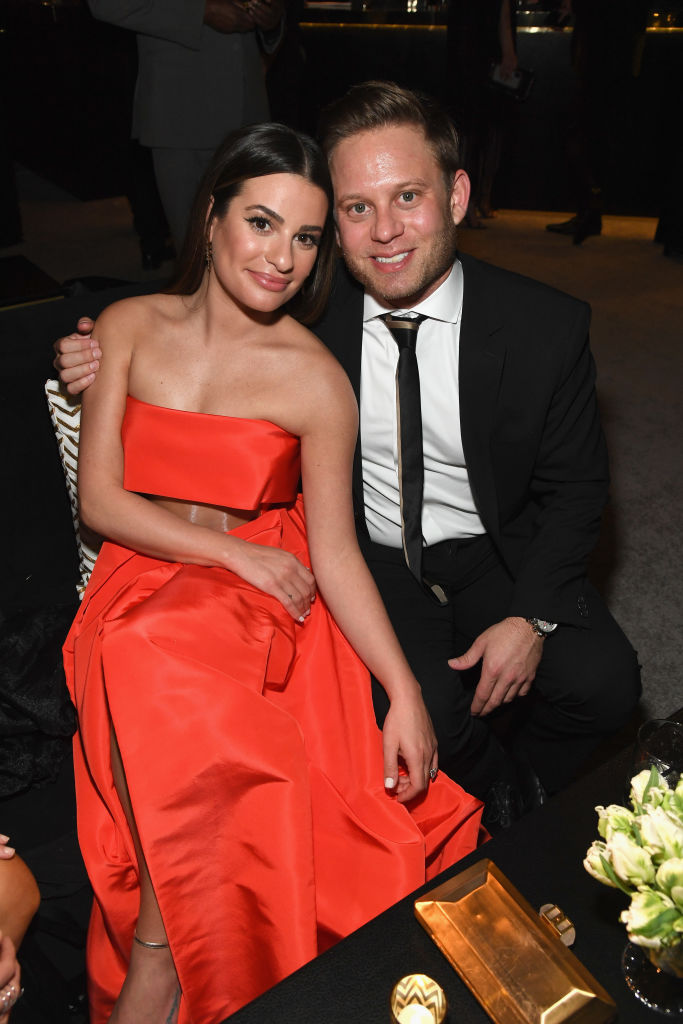 Lea Michele and husband Zandy Reic pictured at the 2019 InStyle and Warner Bros. 76th Annual Golden Globe Awards Post-Party at The Beverly Hilton Hotel on January 6, 2019 