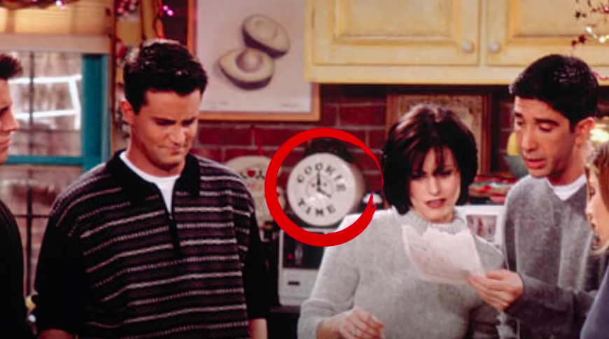 A scene from Friends showing the famous cookie jar in the background